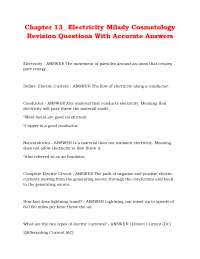 Chapter 13_ Electricity Milady Cosmetology Revision Questions With Accurate Answers