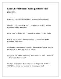 EFDA hottel boards exam questions with answers