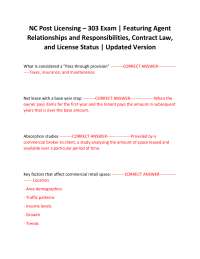 NC Post Licensing – 303 Exam | Featuring Agent Relationships and Responsibilities