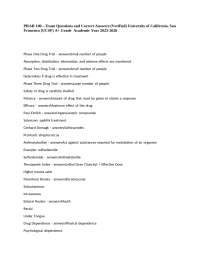 PHAR 100 – Exam Questions and Correct Answers