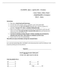 CSE490-590_Quiz3 | CSE 490/590 – Quiz 3 –2025/2026|Answered 100%