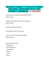 Goodman Chapter 11; Endocrine System  2025-2026. QUESTIONS WITH 100%  CORRECT ANSWERS. A+