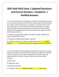 2025 AHA PALS Exam | Updated Questions and Correct Answers | Graded A+ | Verified Answers