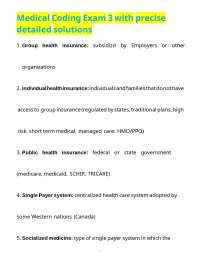 Medical Coding Exam 3 with precise detailed solutions