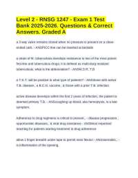 Level 2 - RNSG 1247 - Exam 1 Test Bank 2025-2026. Questions & Correct Answers. Graded A