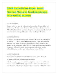 NFHS Football Case Plays - Rule 8 (Scoring Plays and Touchback) exam with verified answers