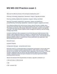 MS MD-102 Practice exam 1 Questions and Answers Latest Updated