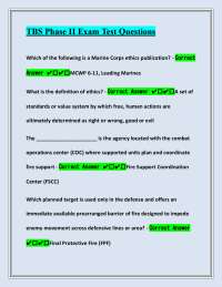 TBS Phase II Exam Test Questions With Expert Verified Solutions