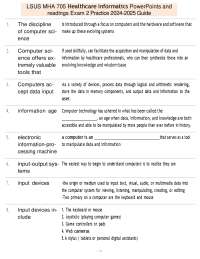 LSUS MHA 705 Healthcare Informatics PowerPoints and readings Exam 2 Practice 2024-2025