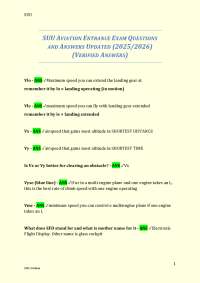 SUU AVIATION ENTRANCE EXAM QUESTIONS AND ANSWERS UPDATED (2025/2026) (VERIFIED ANSWERS)