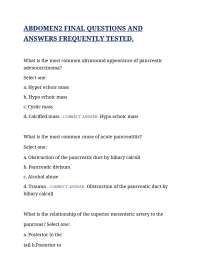 ABDOMEN2 FINAL QUESTIONS AND ANSWERS FREQUENTLY TESTED LATEST