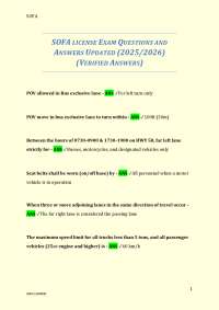 SOFA LICENSE EXAM QUESTIONS AND ANSWERS UPDATED (2025/2026) (VERIFIED ANSWERS)