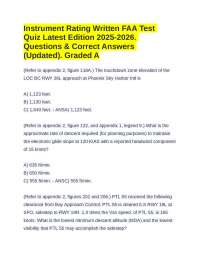Instrument Rating Written FAA Test Quiz Latest Edition 2025-2026. Questions & Correct Answ