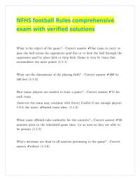 2025 NFHS FOOTBALL TEST WITH VERIFIED SOLUTIONS
