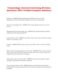 Cosmetology chemical texturizing Revision Questions 100% Verified Complete Solutions