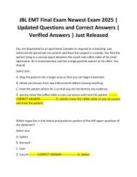 JBL EMT Final Exam Newest Exam 2025 | Updated Questions and Correct Answers | Verified