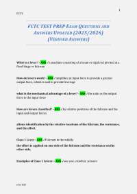 FCTC TEST PREP EXAM QUESTIONS AND ANSWERS UPDATED (2025/2026) (VERIFIED ANSWERS)
