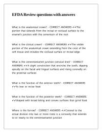 EFDA Review questions with answers