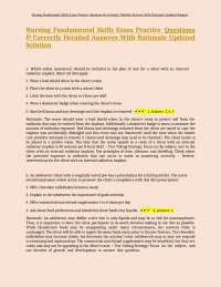 Nursing Fundamental Skills Exam Practice Questions & Correctly Detailed Answers
