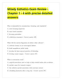 Milady Esthetics Exam Review - Chapter 1 – 4 with precise detailed answers