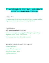 ATI NUTRITION EXAM STUDY GUIDE 2025-2026 WITH QUESTIONS AND ANSWERS|100% PASS