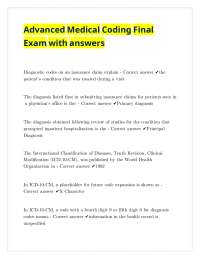 Advanced Medical Coding Final Exam with complete answers