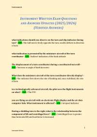 INSTRUMENT WRITTEN EXAM QUESTIONS AND ANSWERS UPDATED (2025/2026) (VERIFIED ANSWERS)