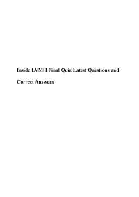 Inside LVMH Final Quiz Latest Questions and Correct Answers