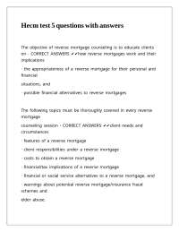 Reverse Mortgage Counseling: Key Objectives and Requirements