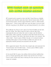 NFHS Football exam set questions with verified detailed solutions