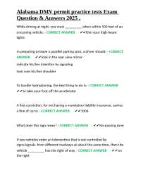 Alabama DMV permit practice tests Exam Question & Answers 2025 ,