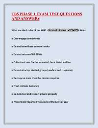 TBS PHASE 1 EXAM TEST QUESTIONS AND ANSWERS | VERIFIED AND UPDATED