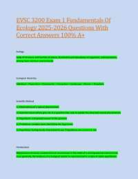 EVSC 3200 Exam 1 Fundamentals Of Ecology 2025-2026 Questions With Correct Answers 100% A+