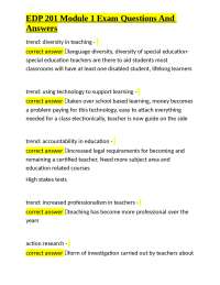 EDP 201 Module 1 Exam Questions And Answers