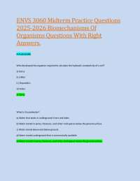 ENVS 3060 Midterm Practice Questions 2025-2026 Biomechanisms Of Organisms Questions With R