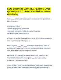 LSU Business Law 3201: Exam 1 2025. Questions & Correct Verified Answers. Graded A