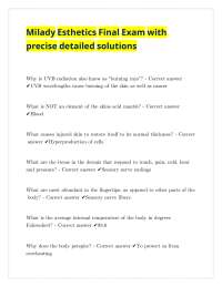 Milady Esthetics Final Exam with precise detailed solutions