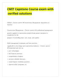 CMIT Capstone Course exam with verified solutions