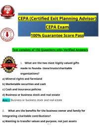 CEPA Exam Study Guide 2025 – 150 Practice Questions with Answers – Certified Exit Planning
