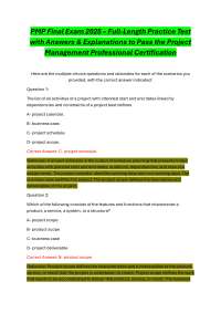 PMP Certification Exam Practice Test 2025: Questions and Answers