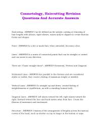 Cosmetology, Haircutting Revision Questions And Accurate Answers