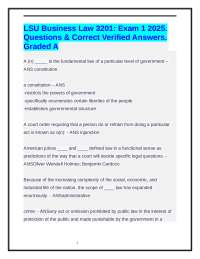 LSU Business Law 3201: Exam 1 2025. Questions & Correct Verified Answers. Graded A