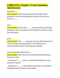 LHRD 4723: Chapter 1 Exam Questions And Answers