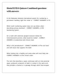Hottel EFDA Quizzes Combined questions with answers