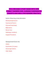 NSG 3100 EXAM 3  WITH CORRECT AS 2025. NURSING FUNDAMENTAL CONCEPTS AND SKILLS