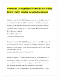 Pearson's Comprehensive Medical Coding Exam 1 with precise detailed solutions
