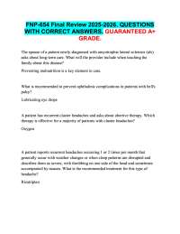 FNP 654 Final Exam 2025-2026.  QUESTIONS WITH CORRCET AND  VERIFIED ANSWERS. GRADED A+.