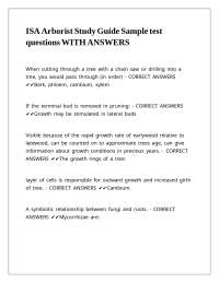 Arborist Certification Study Guide: Sample Test Questions and Answers