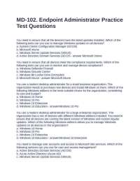MD-102. Endpoint Administrator Practice Test Questions with Accurate Answers