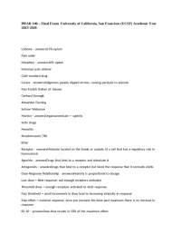 PHAR 100 – Final Exam University of California,